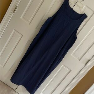Chou Yatou Women’s Navy Summer Casual Sleeveless Tank Midi Sun Dress Size XXL